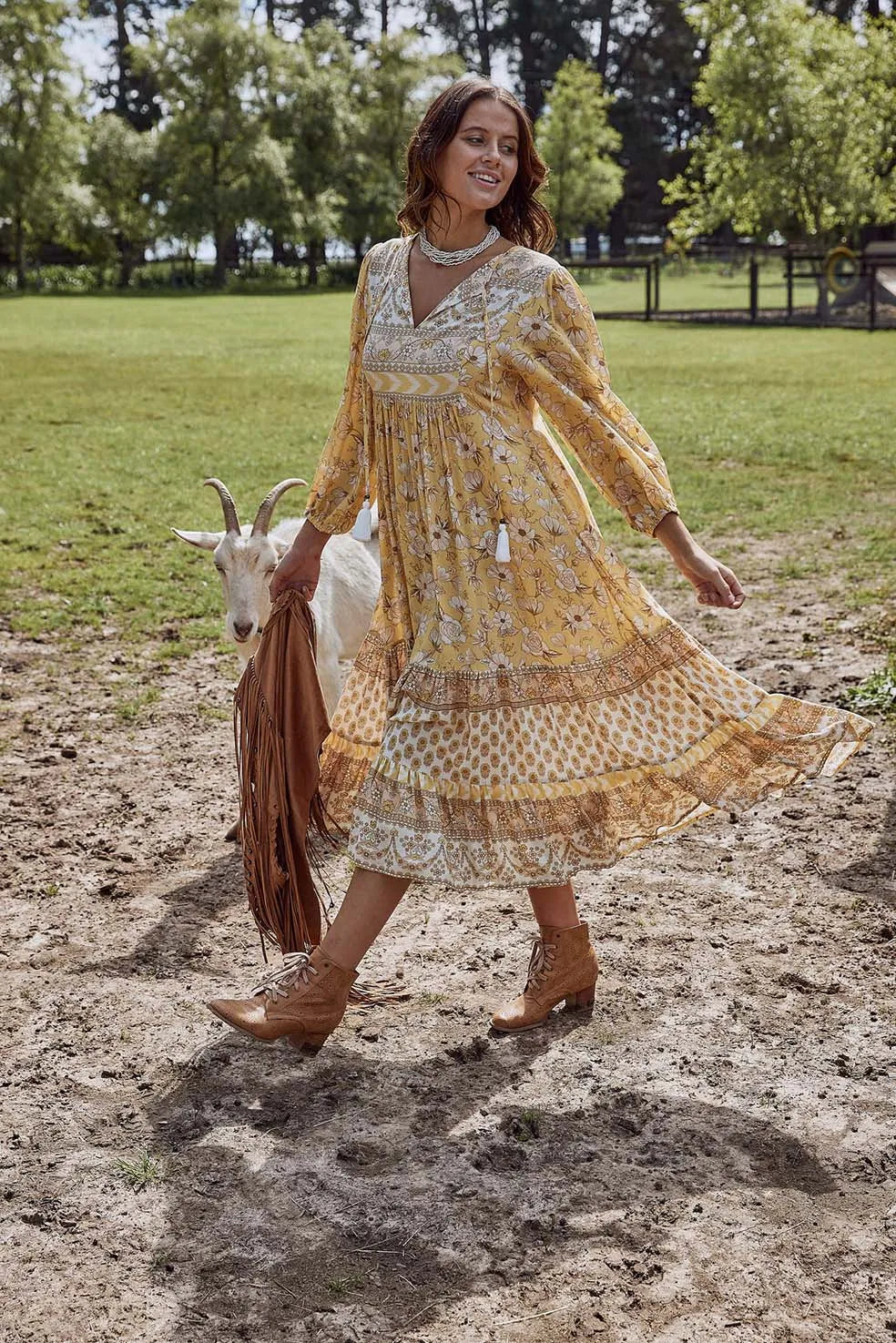 Saba Midi Dress with Pockets MALANG BOHEME